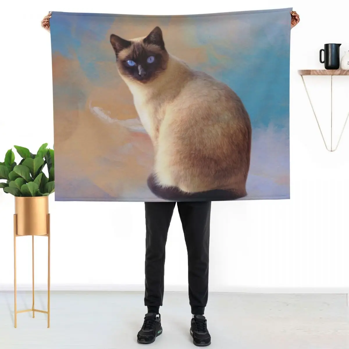 Seal Point Siamese Cat Throw Blanket Bed linens Decoratives Luxury Thicken Sleeping Bag Luxury Brand Beautifuls Blankets