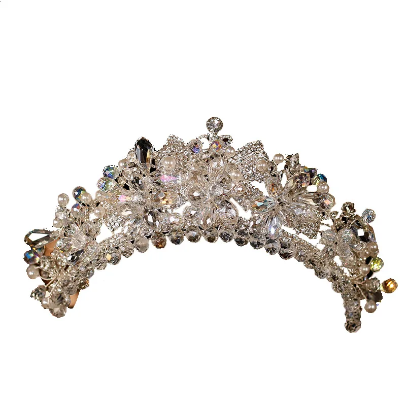 تاج الزفاف غطاء الرأس عالية الجودة الباروك جديد تاج غطاء الرأس الزفاف التصوير الفوتوغرافي قاعة فستان الزفاف