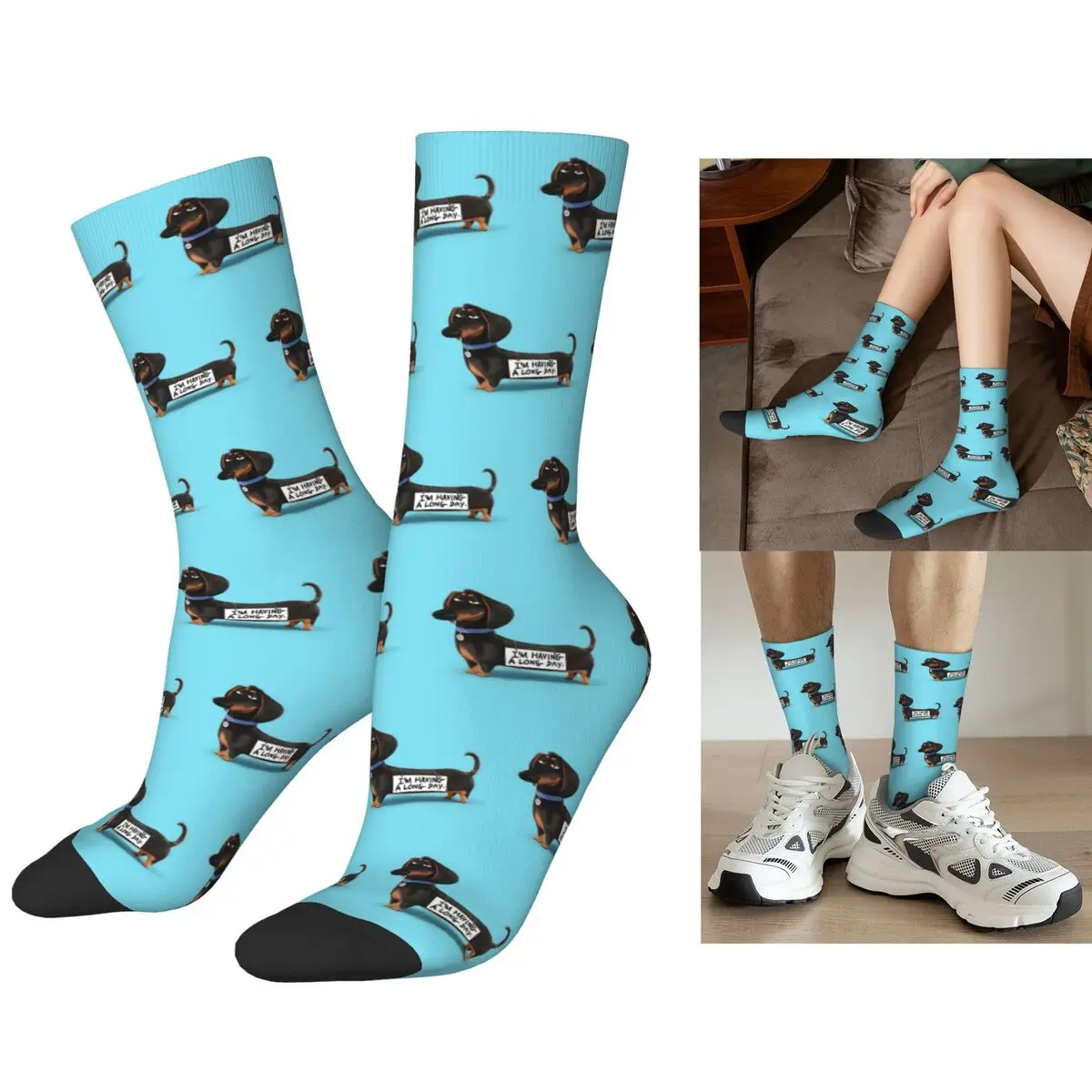 

Dachshund Dog Funny Pupy Socks Harajuku Super Soft Stockings All Season Long Socks Accessories for Man's Woman's Christmas Gifts