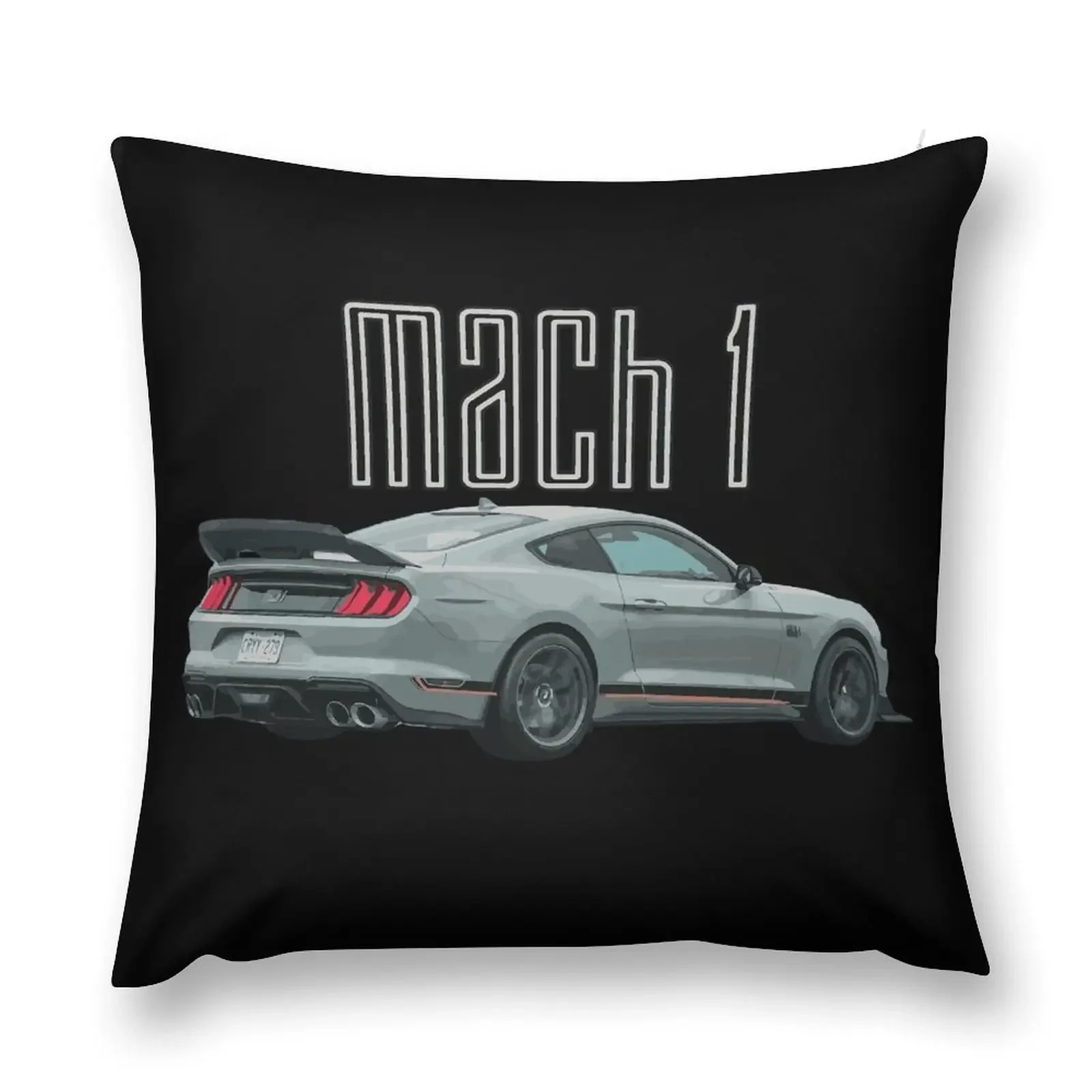 MACH 1 Mustang GT 5.0L V8 Performance Car Fighter Jet Gray Rear Throw Pillow Marble Cushion Cover Throw Pillow Covers pillow