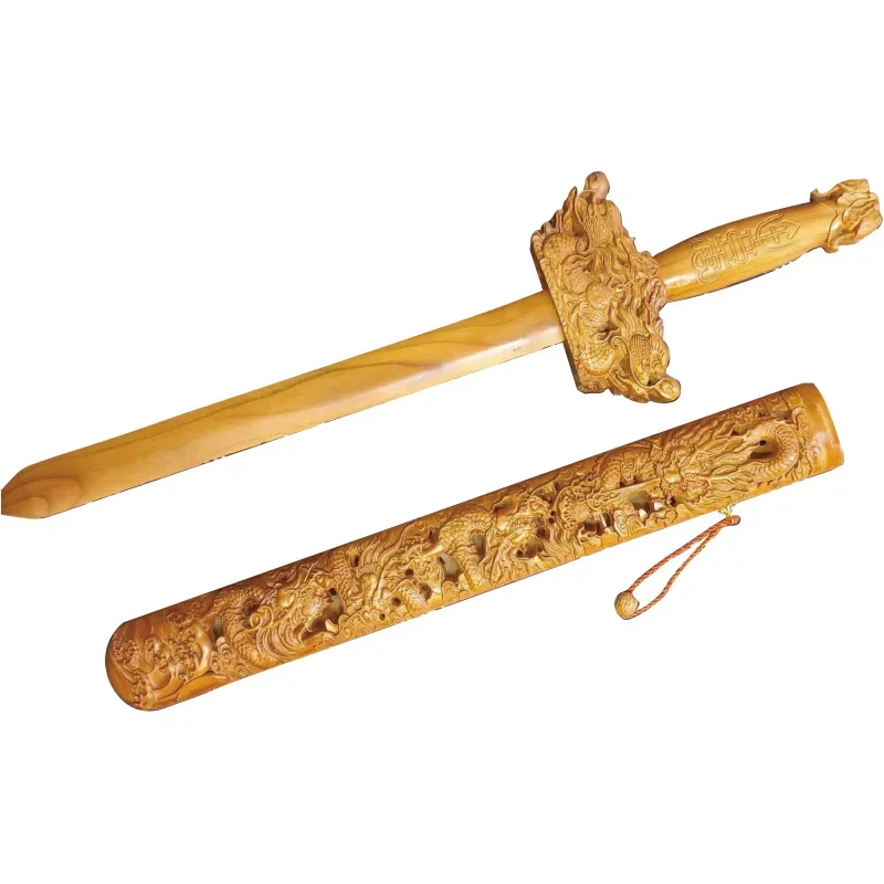 Home Feng Shui Decoration Supplies Hand Carved Mahogany Sword
