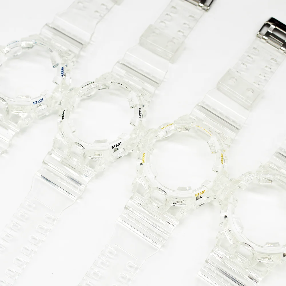 透明カラー時計バンド GA-700 / 710 / 735 ストラップとベゼル防水時計バンド