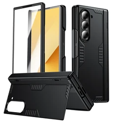 For Samsung Galaxy Z Fold 6 Case All-inclusive Hinge Protection Ultra-thin Shockproof Cover With Stand Lens Screen Protector