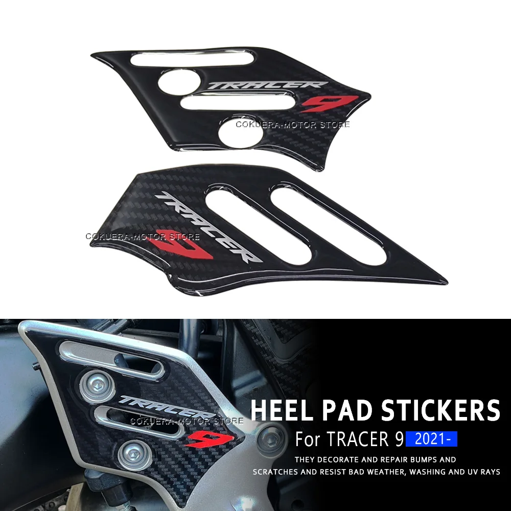 For Yamaha TRACER 9 2022 2023  Motorcycle Accessories 3D Resin Sticker Scratch Resistant Guards Heel Pad Stickers