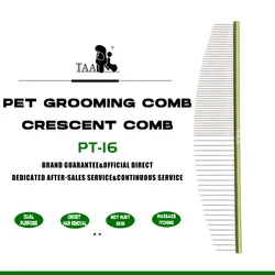 TAA Pet Grooming Comb Professional Sparse&Dense Double Teeth Crescent Comb Dog Comb Pet Accessories Cat Hair Open Knots Pet Tool