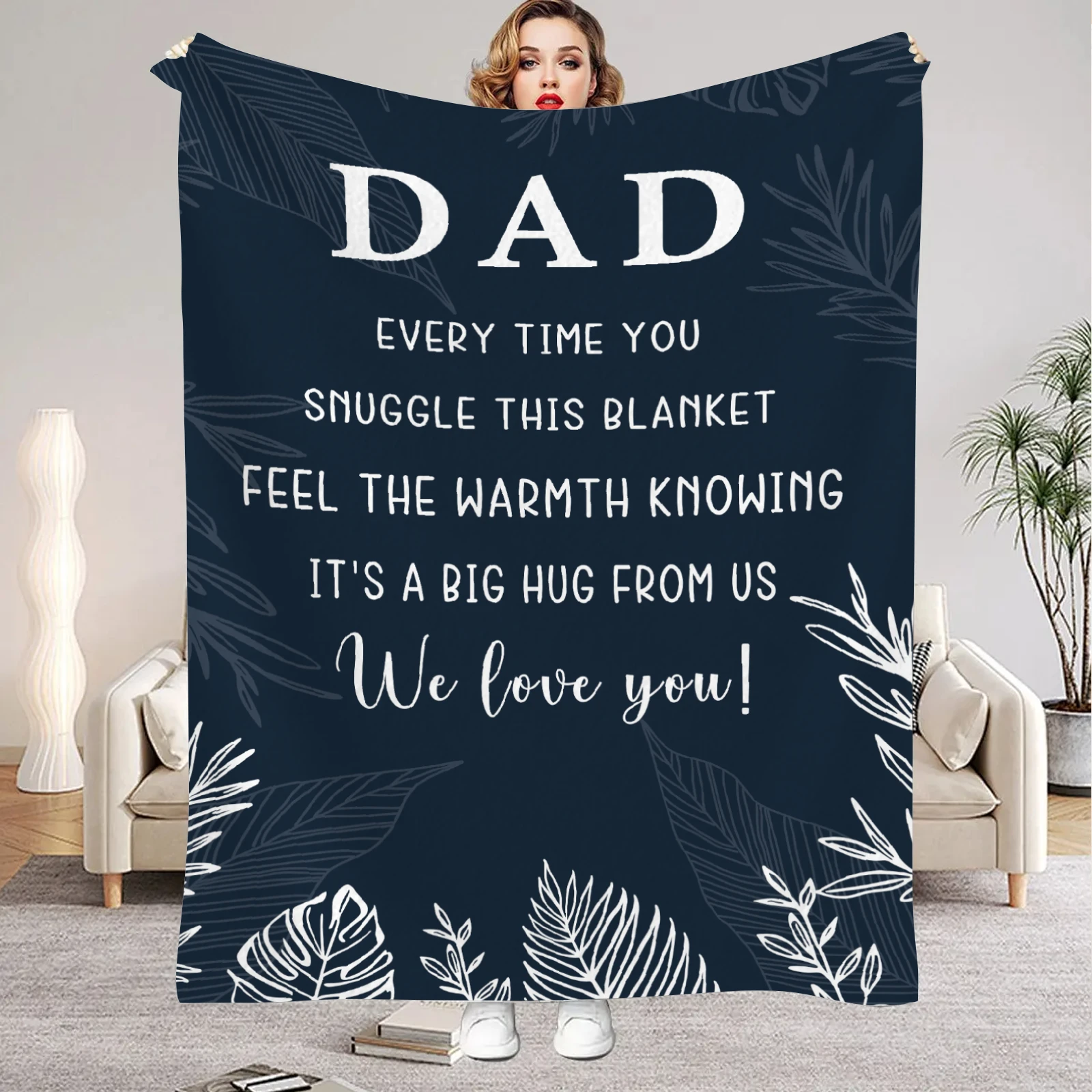 Blanket Mother's Letter to Daughter English Print Fluffy Flannel Blanket for Home Living Room Bedroom Decor 2026 New Year Gift