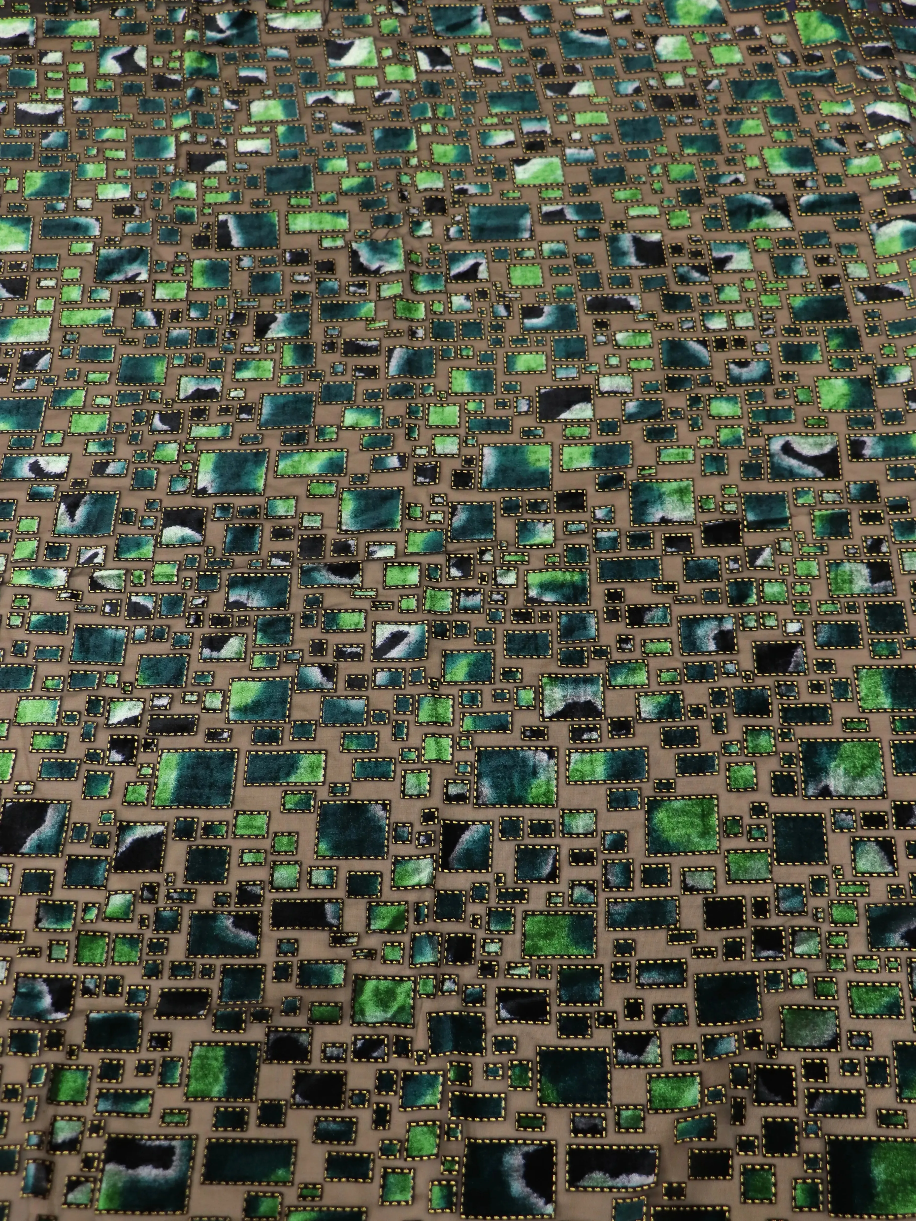 

1yard Grid hot gold velvet fabric cheongsam gown and evening gown clothing designer matirial fabric for dress