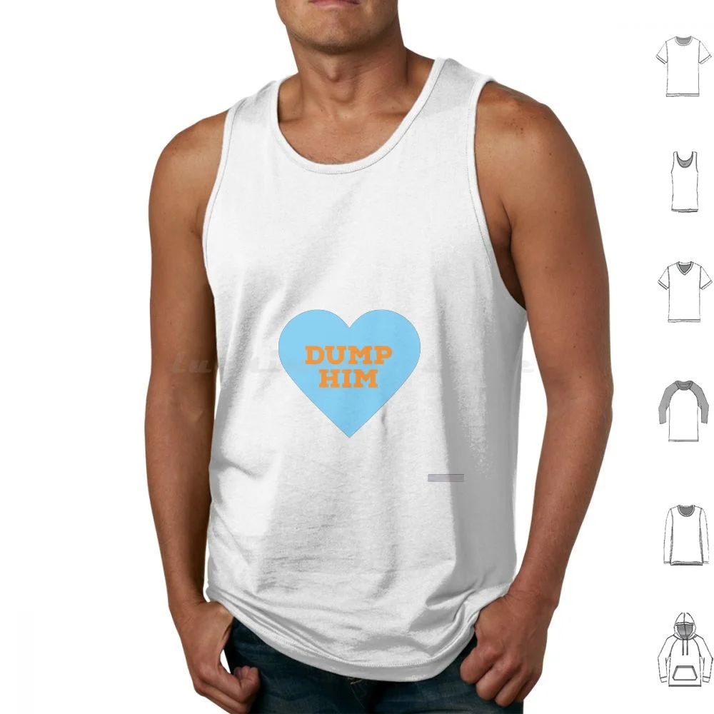 Dumb Him Blue Tank Tops Vest Sleeveless Y2k Aesthetic Pink 90s 2000s Cute Vintage Vsco Trendy Retro 80s Glitter 70s 00s Tumblr