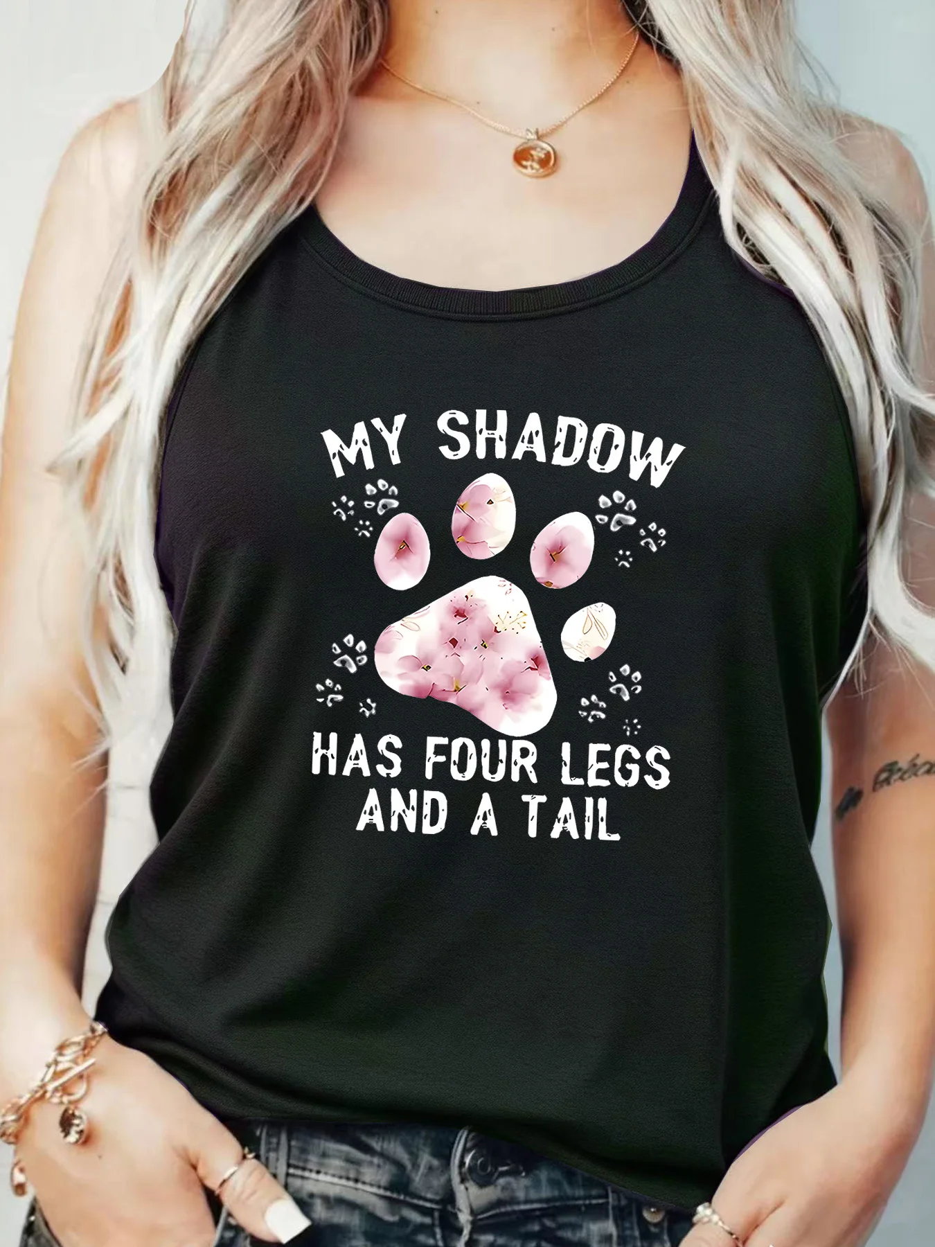 

Loose Fit Printed Pocket T-Shirt for Women with Ribbed Collar round Neck 1-8XL plus Size Comfortable Casual Vest