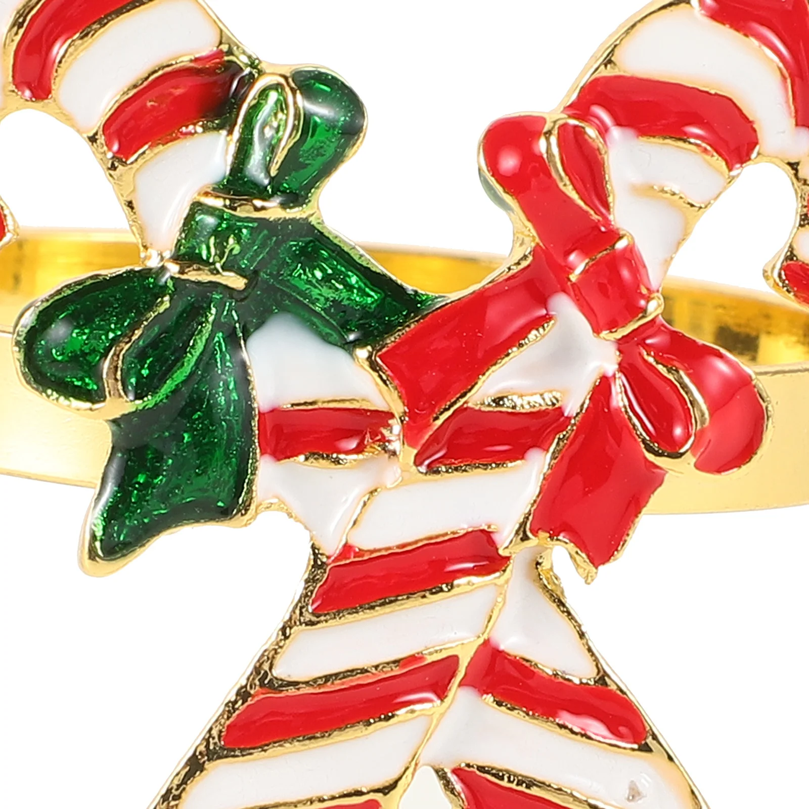 

4Pcs Christmas Napkin Rings Cane Shaped Xmas Serviette Buckle Festive Table Setting Christmas Napkin Rings Xmas Serviette Buckle