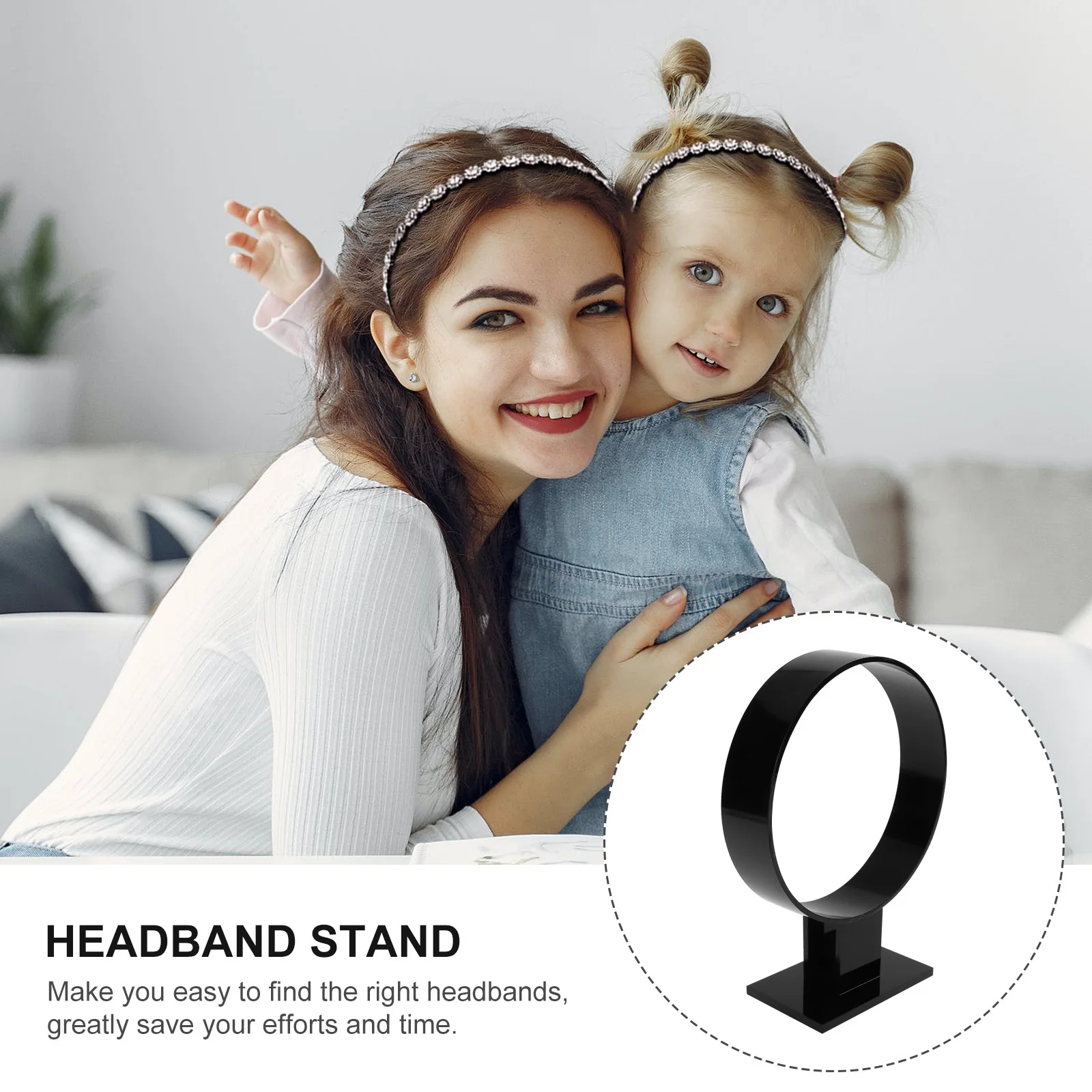 حامل ربطة شعر من الأكريليك الفاخر، حامل منظم لغطاء الرأس للنساء، عرض المجوهرات، حل تخزين منزلي