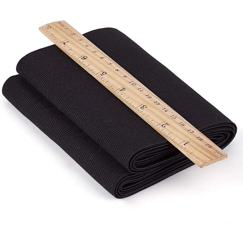 3.3 Yard/3m 6 Inch Wide Flat Elastic Band Black Heavy Stretch Knit for Garment Sewing Project for Sewing Waistband Elastic