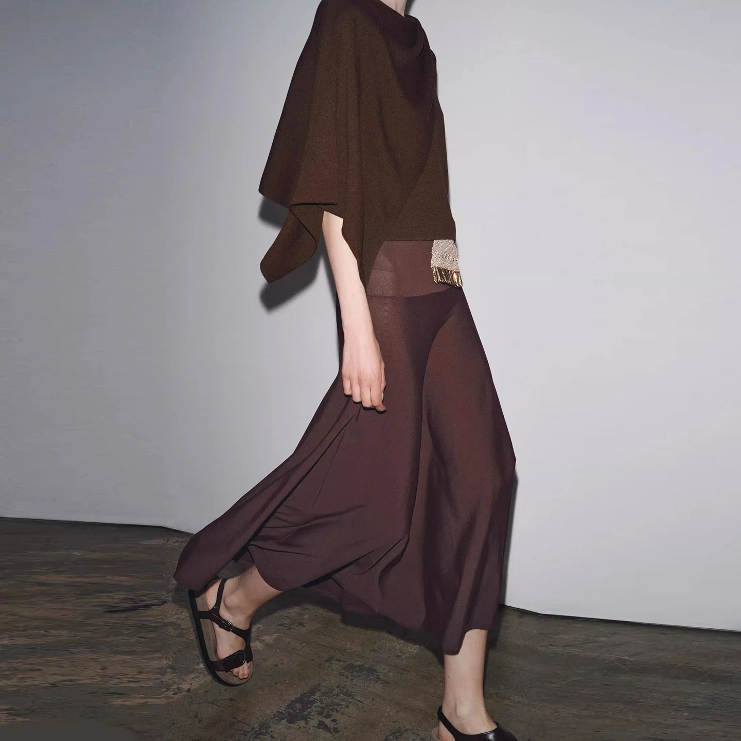 Faionable Top de malha em camadas para mulheres outono 2025 conjunto pessoal versátil longo Sve Daily Wear Z Brand