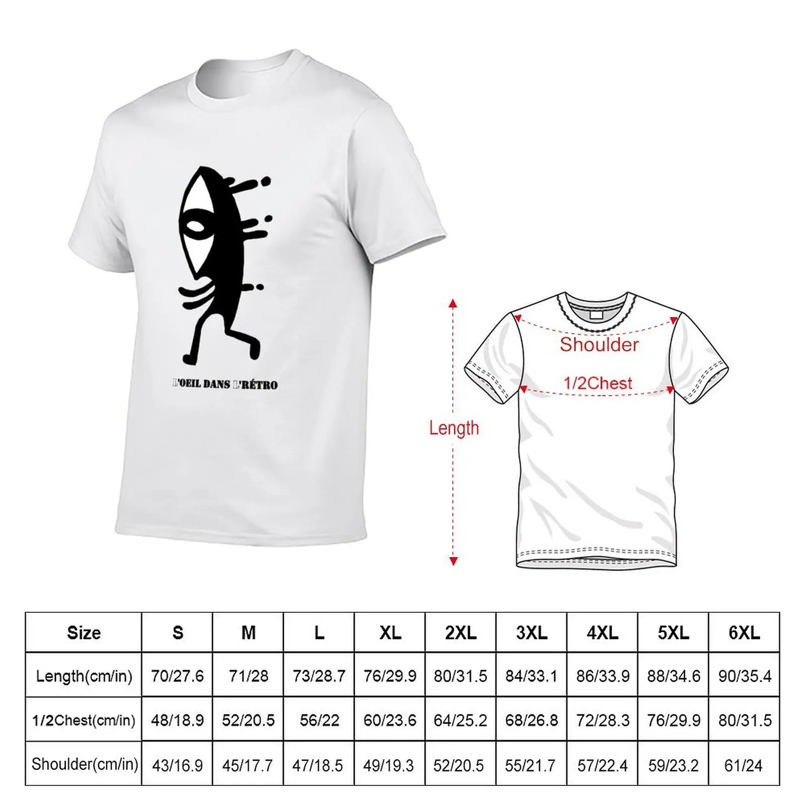 L'Oeil dans l'Rétro T-Shirt man t shirt summer anime t shirts oversize T-Shirt