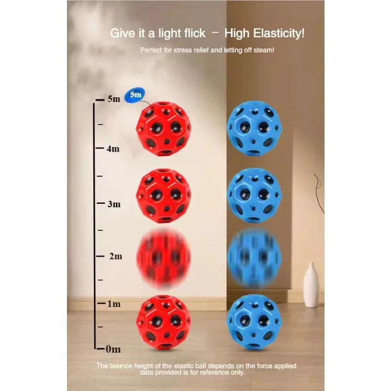 ลูกบอลมูนสโตนยืดหยุ่นสูงพร้อมเชือกเด้ง สำหรับเด็กและผู้สูงอายุ สนุกคลายเครียด ของเล่นออกกำลังกายกลางแจ้ง