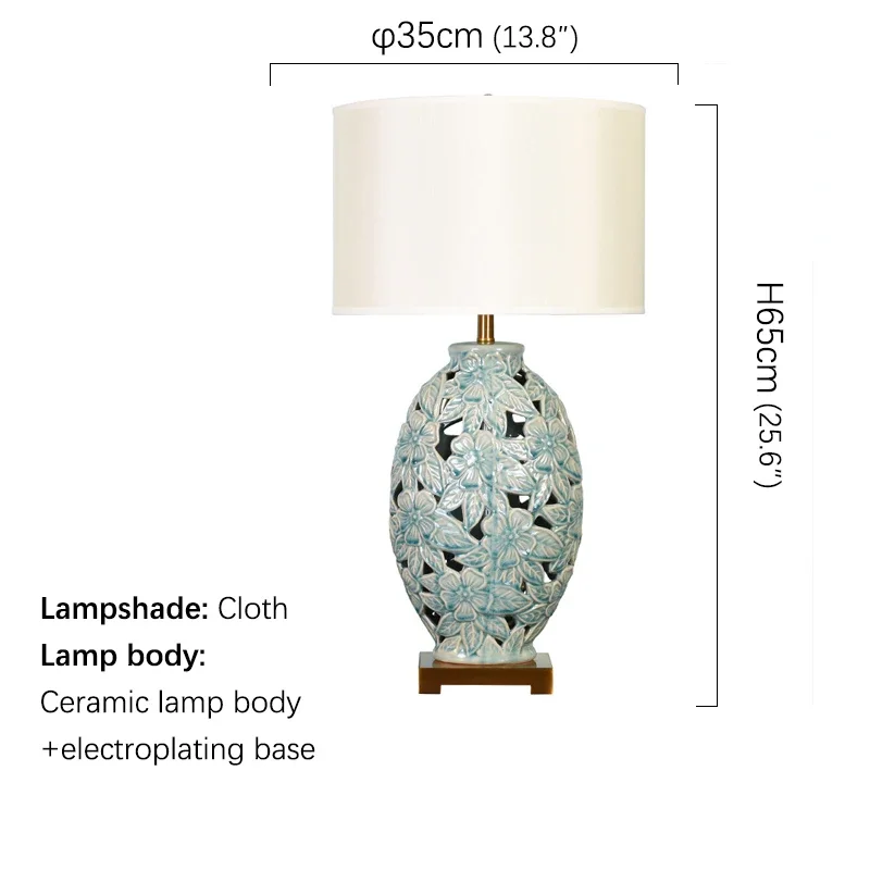 American CeramicTable Lamp Creativity Hollowing out Living Room Bedroom Study Hotel Engineering Designer Desk Light