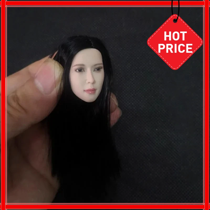 

1/6 Scale Asian Female Soldier Head Carving Four Hairstyles for 12inch Action Figures PH Wheat Skin Body Decoration Props