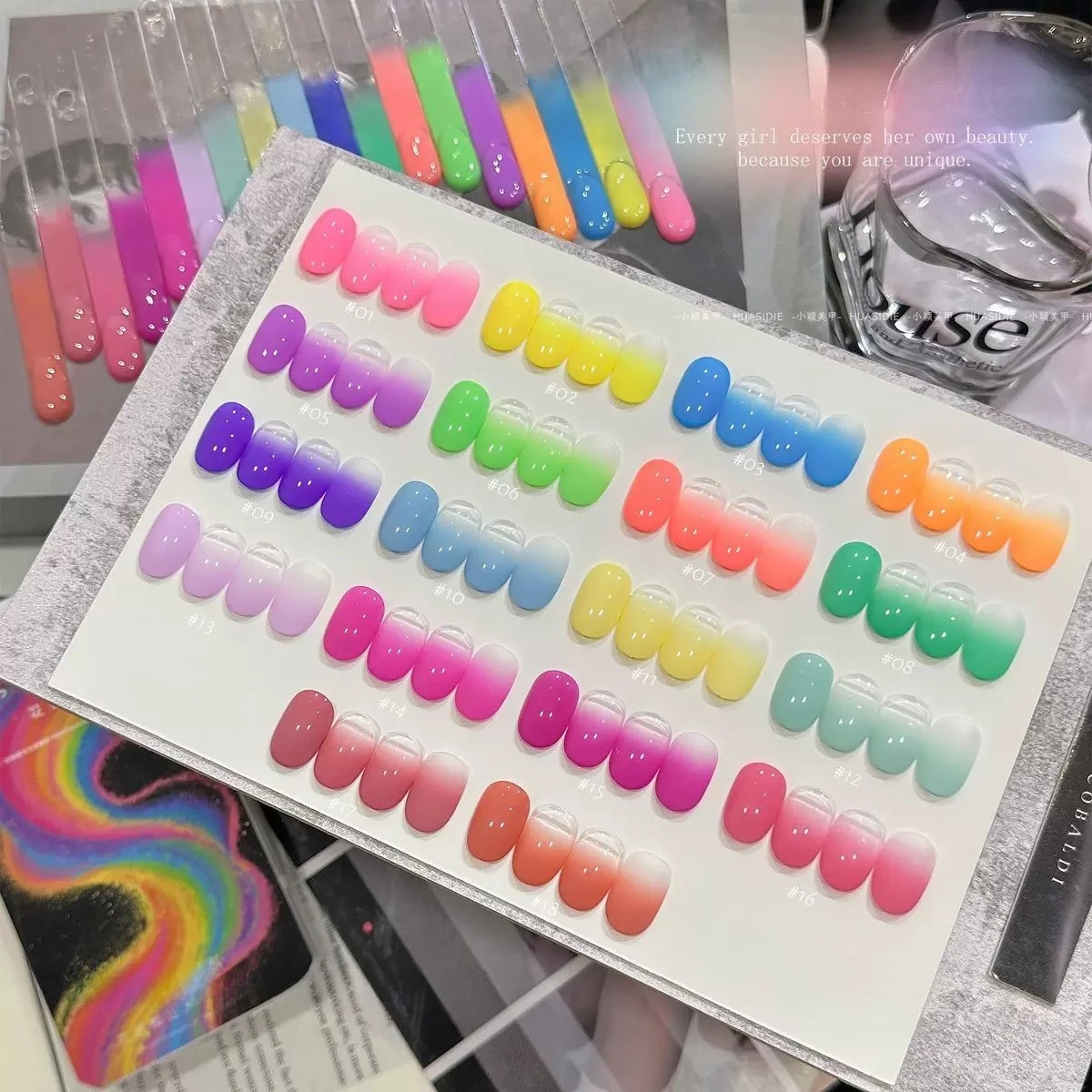 18Grids Fluorescent Pat Painting Transfer Gel 4 In1 Macaron Wash-Free Nail Polish Gel Soak Off UV&LED Gel Varnishes Nail Art DIY