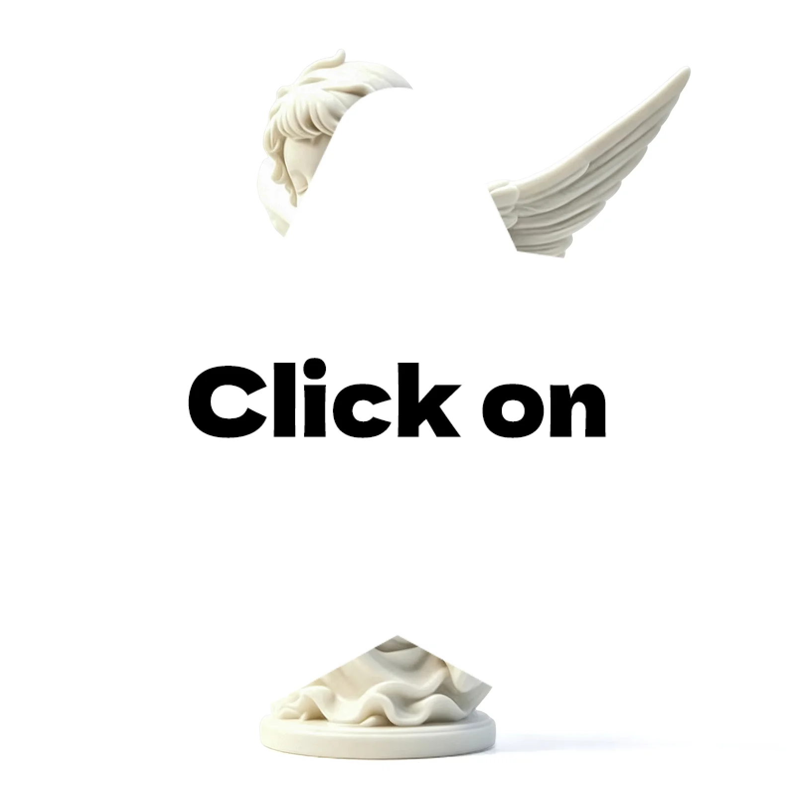 3D Printed Angel Statue with Exquisite Carved Wings Matte White Figurine for Home Office Desktop Living Room Decor Car Accessor
