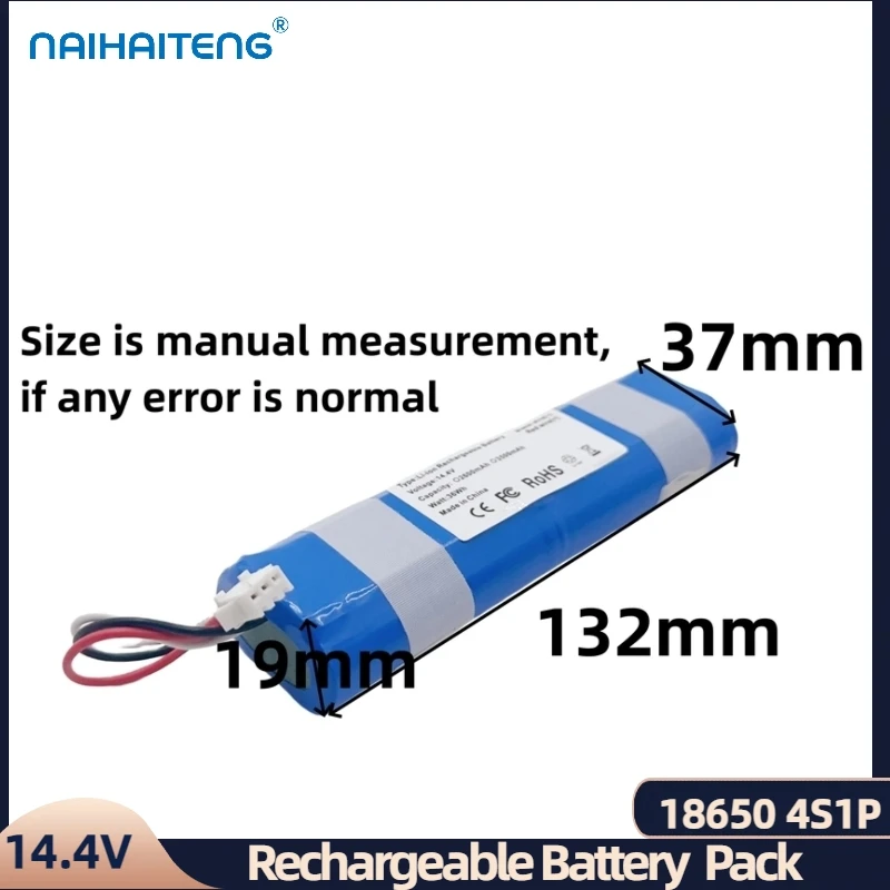 بطارية ليثيوم أيون قابلة لإعادة الشحن للمكنسة الكهربائية العامة ، قابلة للتخصيص والبيع بالجملة ، 14.4 فولت ، 14.8 فولت ، 2600 مللي أمبير ، 3500 مللي أمبير/ساعة ، 18650 مللي أمبير