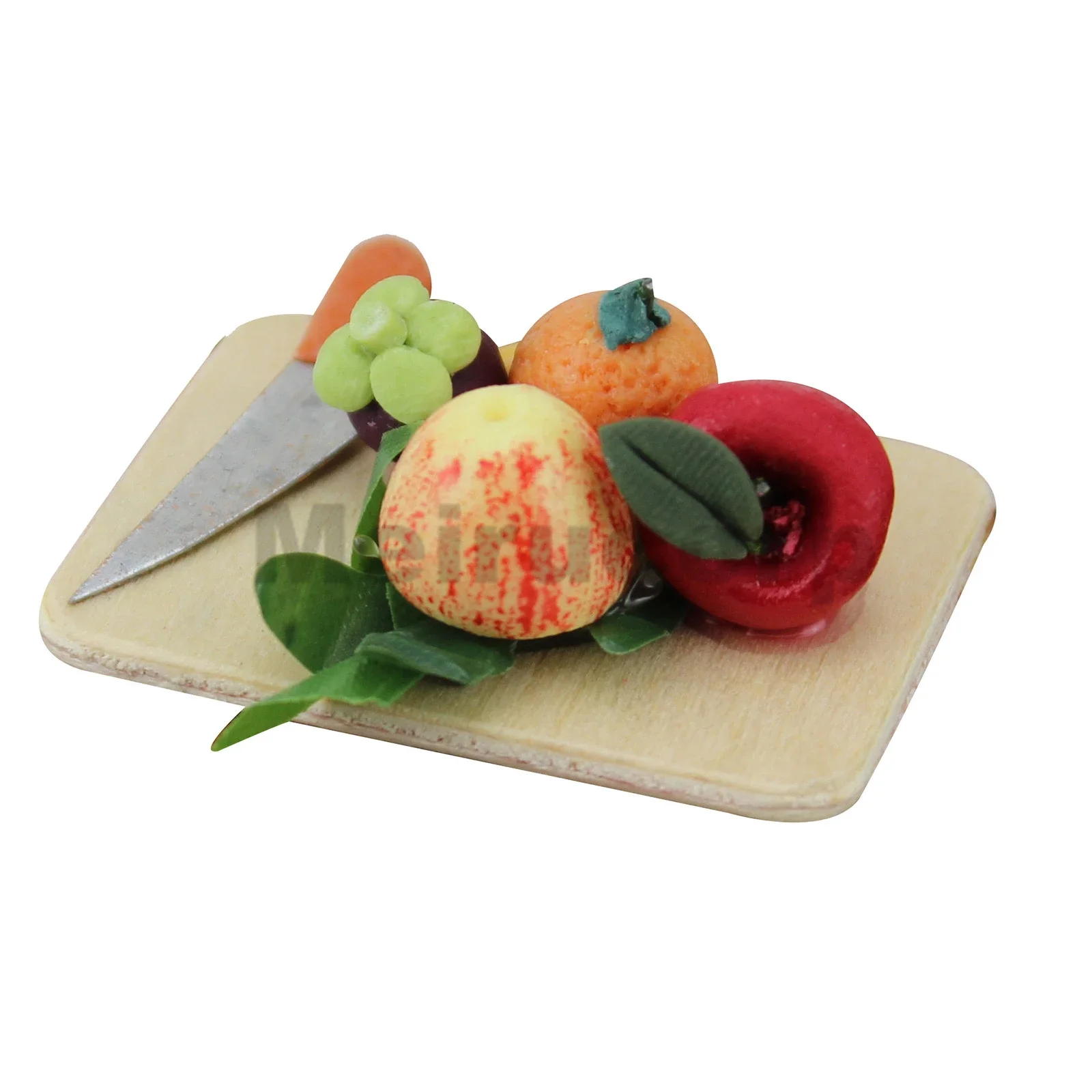 Dollhouse decorate 1:12 Scale Miniature Wooden chopping board Fruits Model Clay handmade