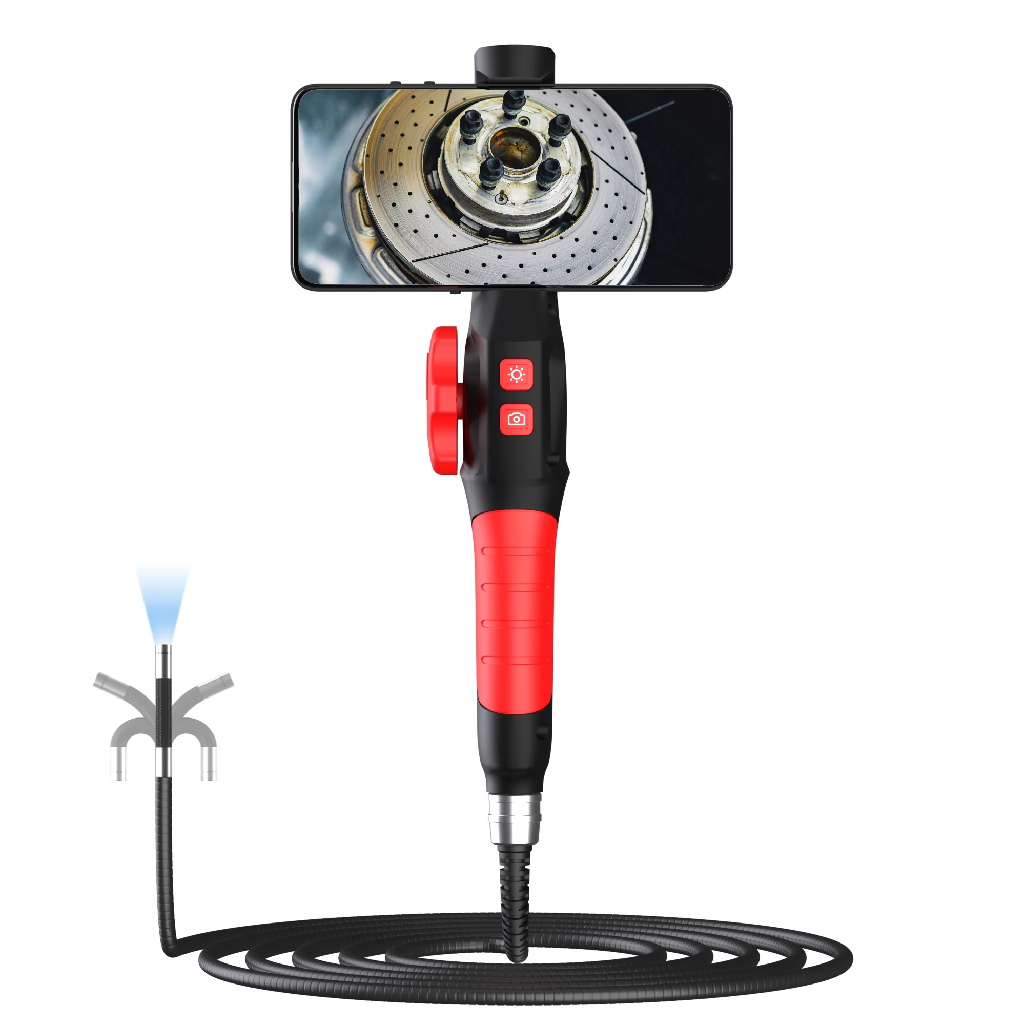 

2MP 1080P 360Degree Rotation 2Way Articulate Steering Industrial Endoscope For Android ISO Phone Inspection Microscope Camera