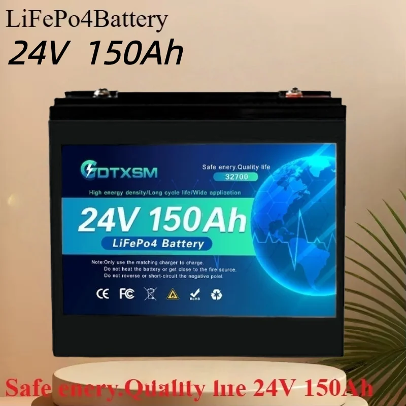 

24V100Ah-200Ah LiFePO4 battery BMS 8000+ cycle solar RV golf cart off-grid solar power generation system battery pack.