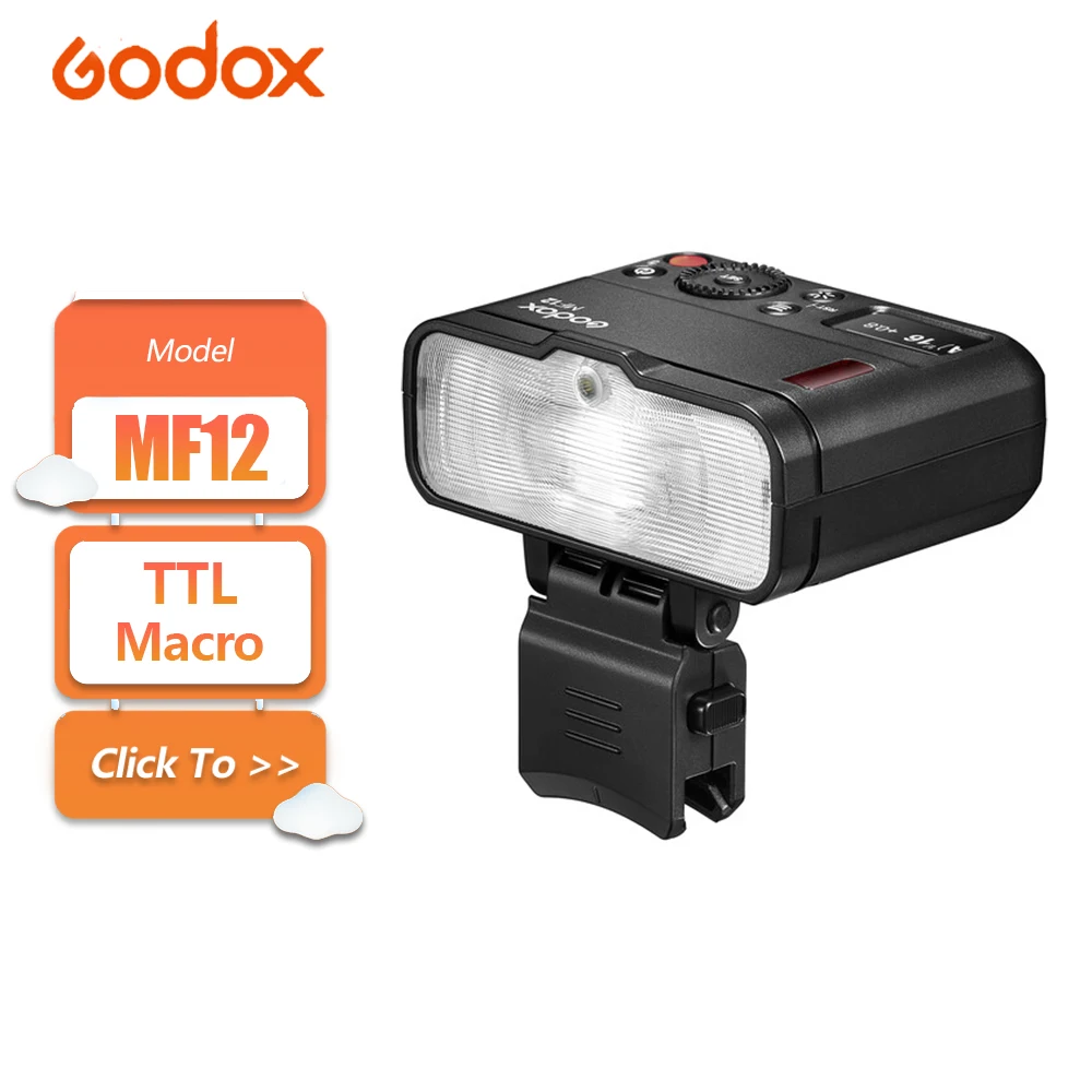 Godox MF12 12W 2.4G Wireless Control Off Camera Macro Photography Flash with TTL Manual Mode for Sony Canon Nikon Fuji Olympus