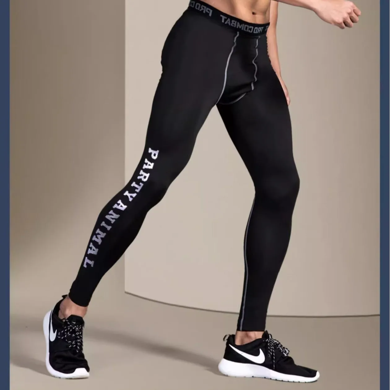 

Men's Thermal Tights, Winter Fleece Lined Leggings, Elastic Compression Underwear, Lightweight Innerwear