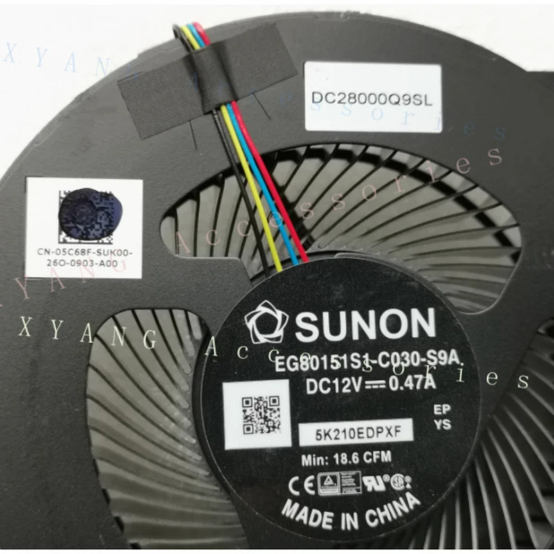 PP+ Laptop Cooling Fan 05C68F 05CC81 For Dell Alienware Area 51m R1 R2