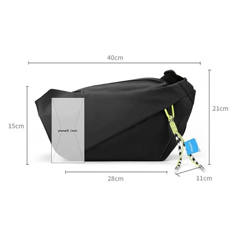 Bolsa crossbody de peito, bolsa de nylon à prova d'água para esportes ao ar livre, corrida, ciclismo, cinto, grande capacidade, bolsa de viagem para telefone, bolsa mensageiro