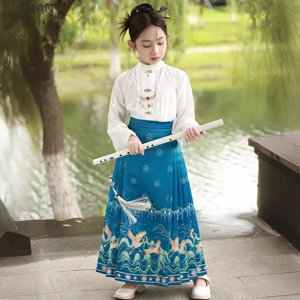 CosplayBaby Tops Horse-faced Skirt Suits Girls Hanfu Role-playing Children's Clothing Children's Clothing Chinese Traditional Cl