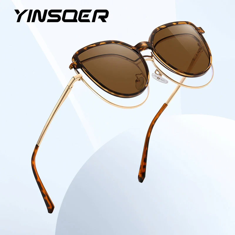 Magnet Clips on Polarized Sunglasses Women Cat Eye Reading Glasses Optical Anti Blue Ray Eyeglass Customizable Prescription