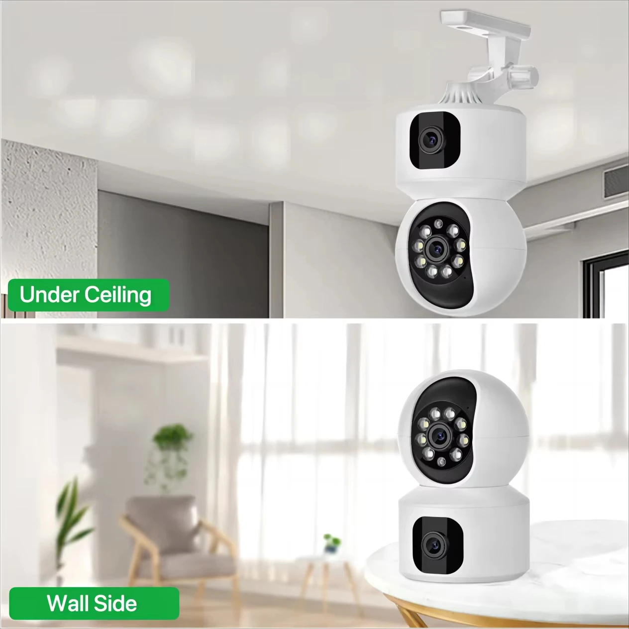 كاميرا FIREBOX 2MP WiFi مع شاشات مزدوجة اتجاهين الصوت مراقبة الطفل داخلي PTZ كاميرات IP CCTV مراقبة أمن الوطن انظر