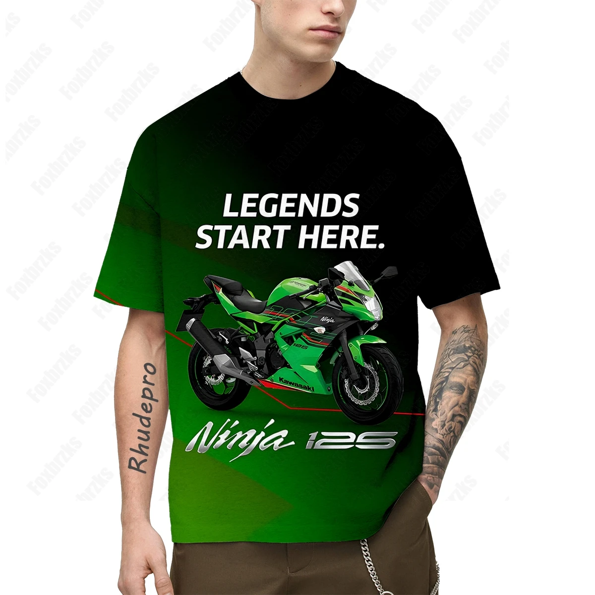 

2025 New Summer All-match Kawasakis Motorcycle Men T-shirt Team Uniform Cycling Short-sleeved Men Fashion Casual Cool T Shirt 2