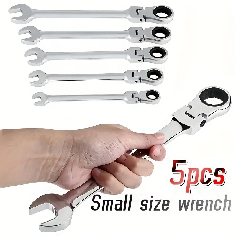 

5PCS /set of Universal 72-tooth Ratchet Dual-purpose Ratchet Labor-saving Quick Wrench