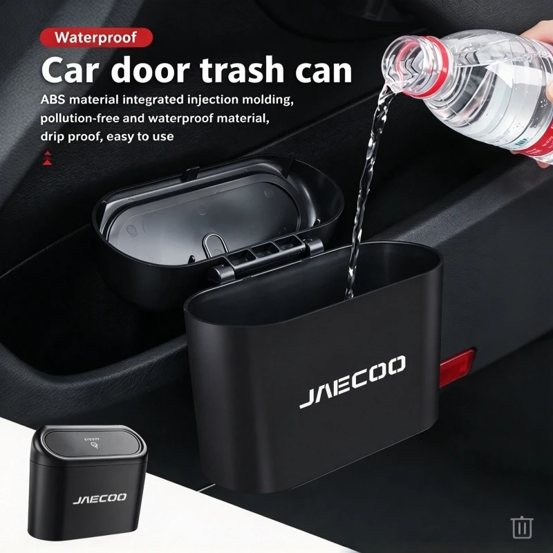 Car Trash Can Car Door Garbage Bin Car Waste Container Press Rebound Lid For Jaecoo J5 J7 J6 J8 5 7