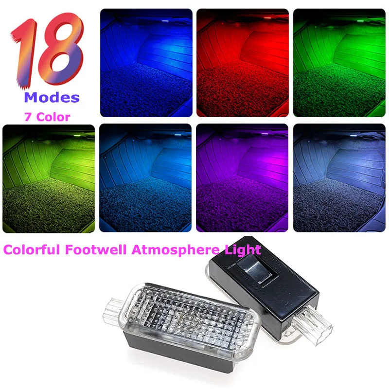 Auto Accessory For VW Golf MK4 MK5 MK6 Jetta Polo 6R Passat CC Tiguan Sharan 7M 7N Atlas Car Footwell Lamp LED Atmosphere Lights