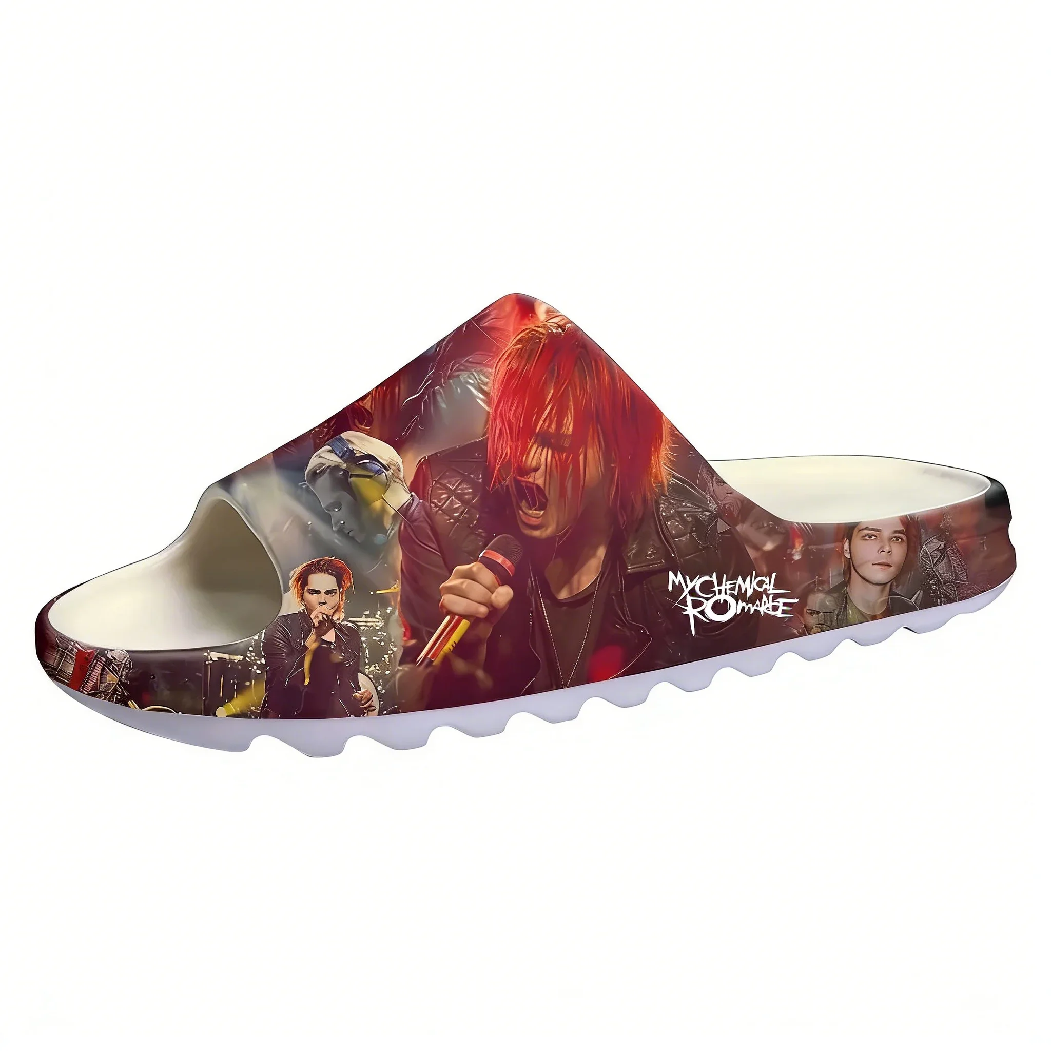 My Chemical Romance Soft Sole Sllipers Mens Womens Teenager Home Sandals Step on Customize Bathroom Beach Slides Shoes