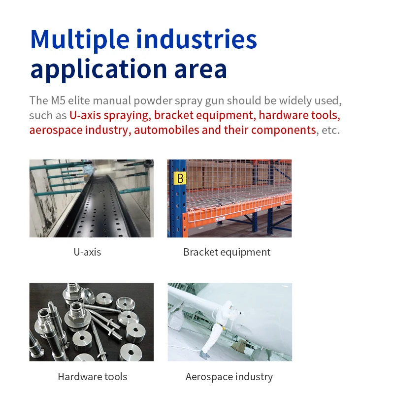 Powder Electrostatic Spraying M5 Elite Manual Spray Gun Save Paint Eliminate Frame Effect No Bottom Leak