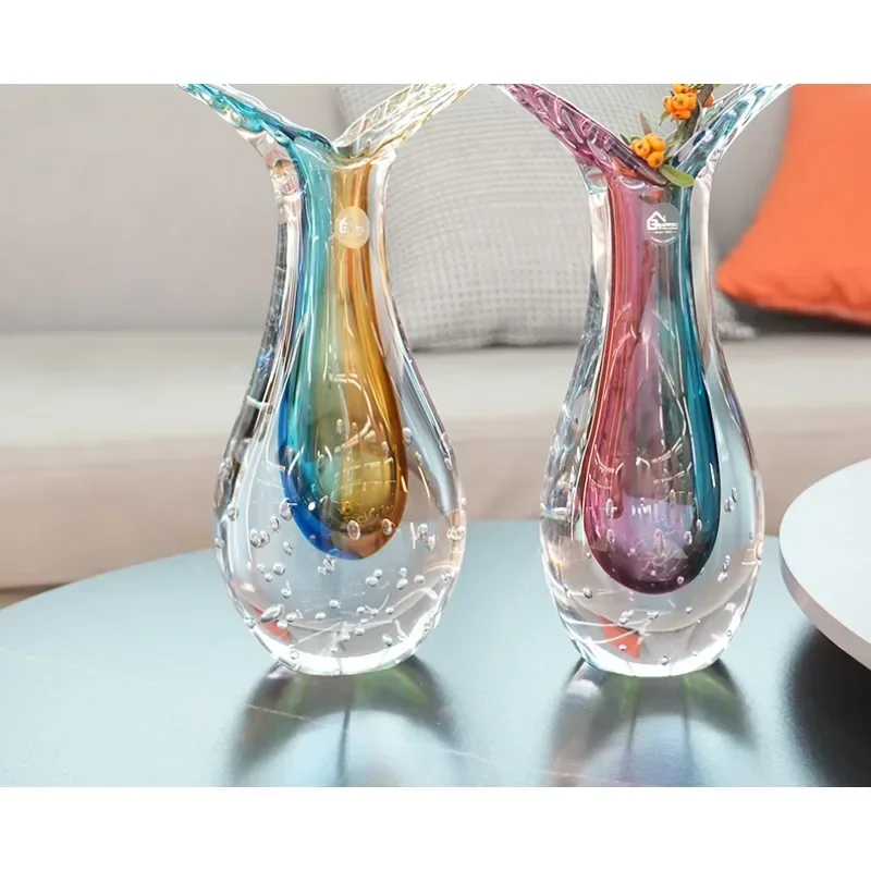 

Hot SalesHot SalesElegant Whale Design Color Glazed Glass Vase Home Hotel Coffee House Art Item Decoration For Wedding Pink