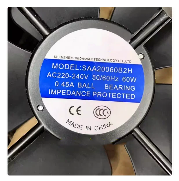 new-original-fan-saa20060b2h-ac220-240v-60w-045a-20cm