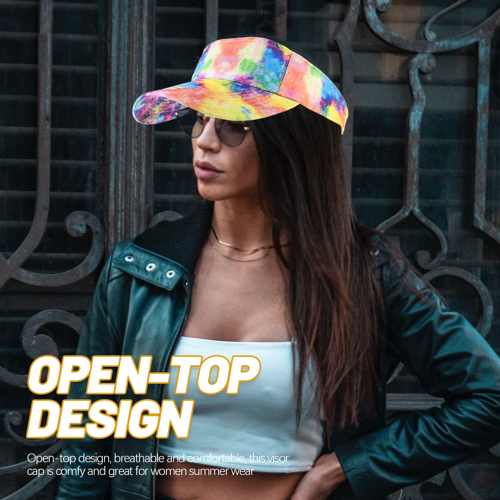 

Ladies Sun Hat Visor Cap Tie Dye Outdoor Cotton Sports Women Miss Stylish Personalized Breathable Comfortable Sun