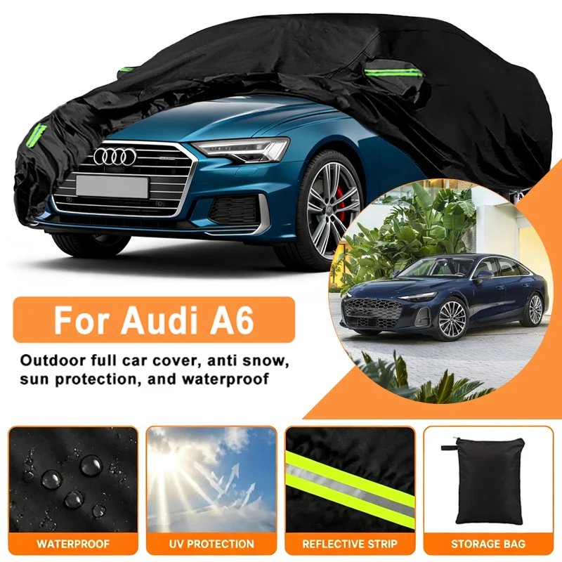 Waterproof Car Cover For Audi A6 C4 C5 C6 C7 C8 Outdoor Full Car Cover Wind Sun UV Dust Rain Snow All Weather Protection
