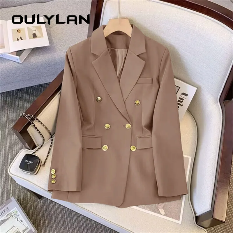 

Fashionable Loose Suit New Spring Autumn Blazer for Women Elegant Fashion Office Coats Solid Color Long Sleeve Jacket