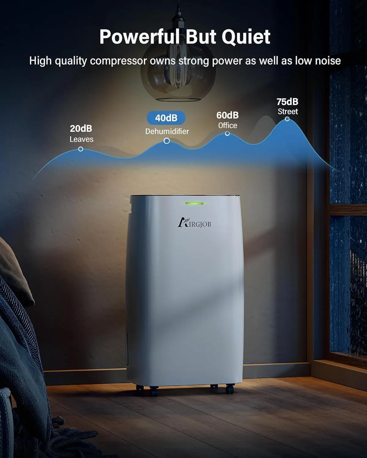 for Basement and Large Room - 2000 Sq. Ft, Quiet Dehumidifier for Large Capacity Room Home Bathroom Basements - Auto Continuous