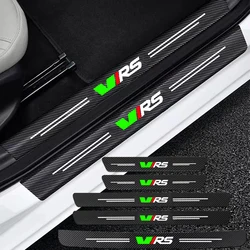 Auto Carbon Fiber Decals Stickers Car Door Threshold Scuff For Vrs Grill sport Skoda Octavia Kamiq Kodiaq Karoq RS accessories