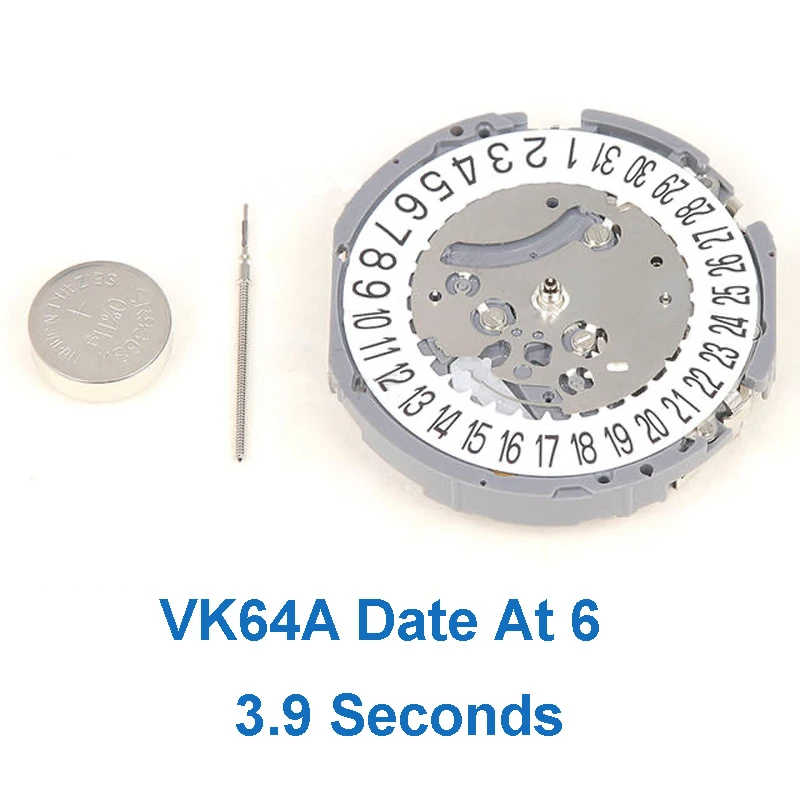 

New Japan Vk64a Quartz Movement Original SII/TMI Vk64 Watch Movement Watch Accessories Date At 6 Fast Shipping