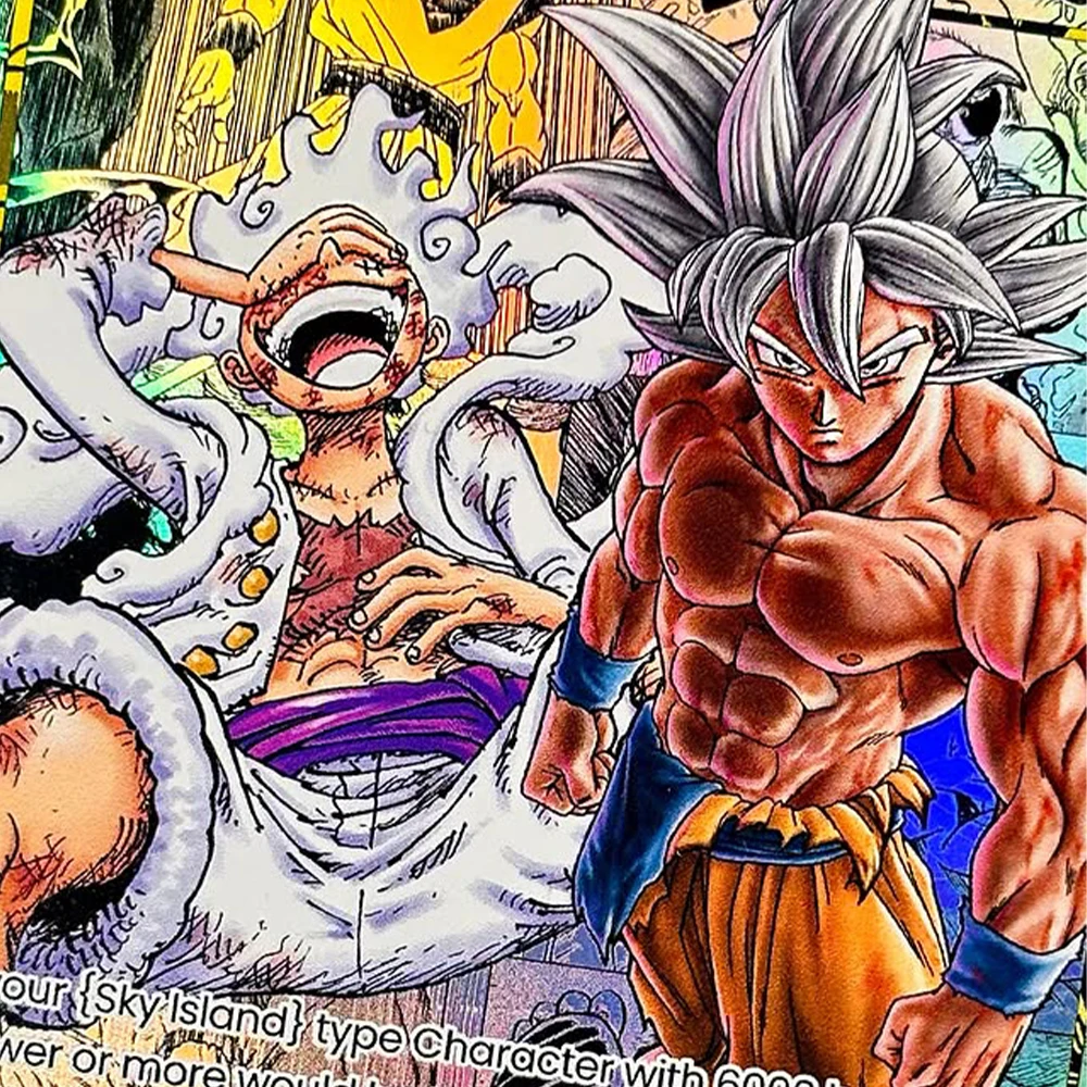 ONE PIECE X DRAGON BALL SUPER TCG mit Gear 5 Luffy / Ultra Instinct Goku Custom Collection Anime Real Life Karten HoloFoil – Detail 3