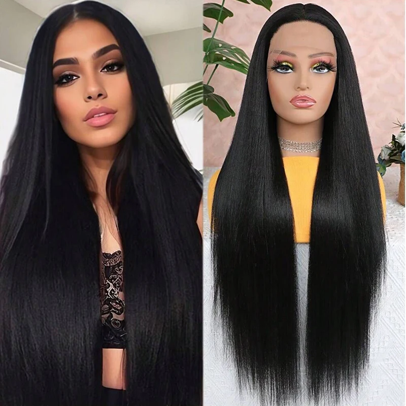 

Парик женский 13*4 лба Т-образный кружевной длинные прямые волосы полное покрытие головы